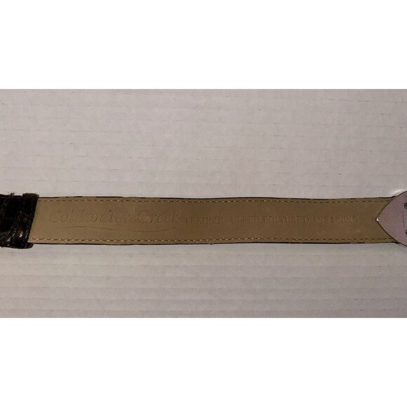 Coldwater Creek Leather Embossed Snake Print Silver Hearts Hipslung Belt 27"-34" - Picture 8 of 12